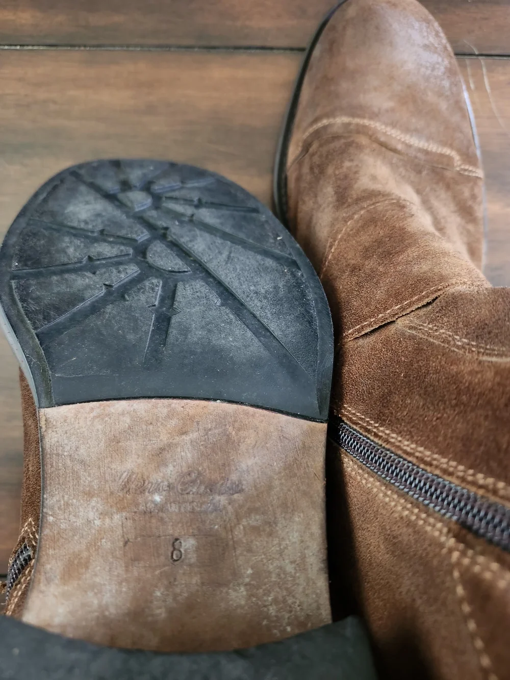 Steve Madden Men's Brown Suede Zip & Buckle Ankle Boots